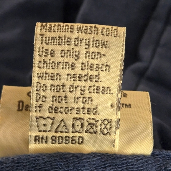 Artisan Women's XL Blue Pullover Drawstring Hoodie Floral Embroidery - Picture 11 of 11